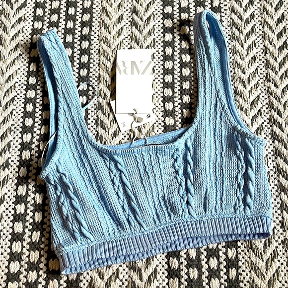 NWT ZARA Crochet Knit Top S - Picture 3 of 5